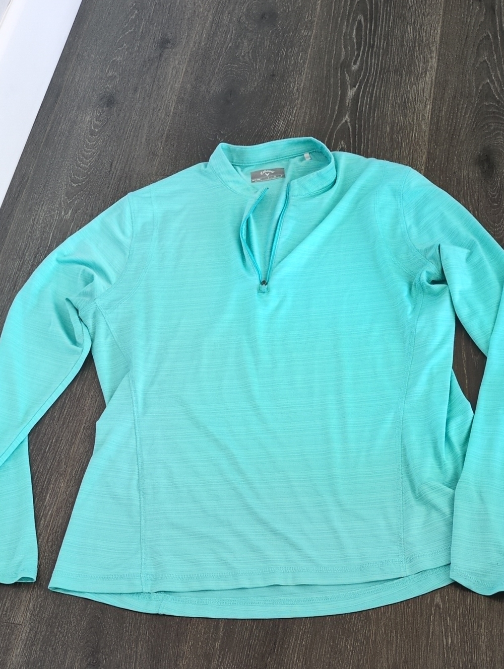 Callaway Long Sleeve Quarter-Zip Top in Aqua